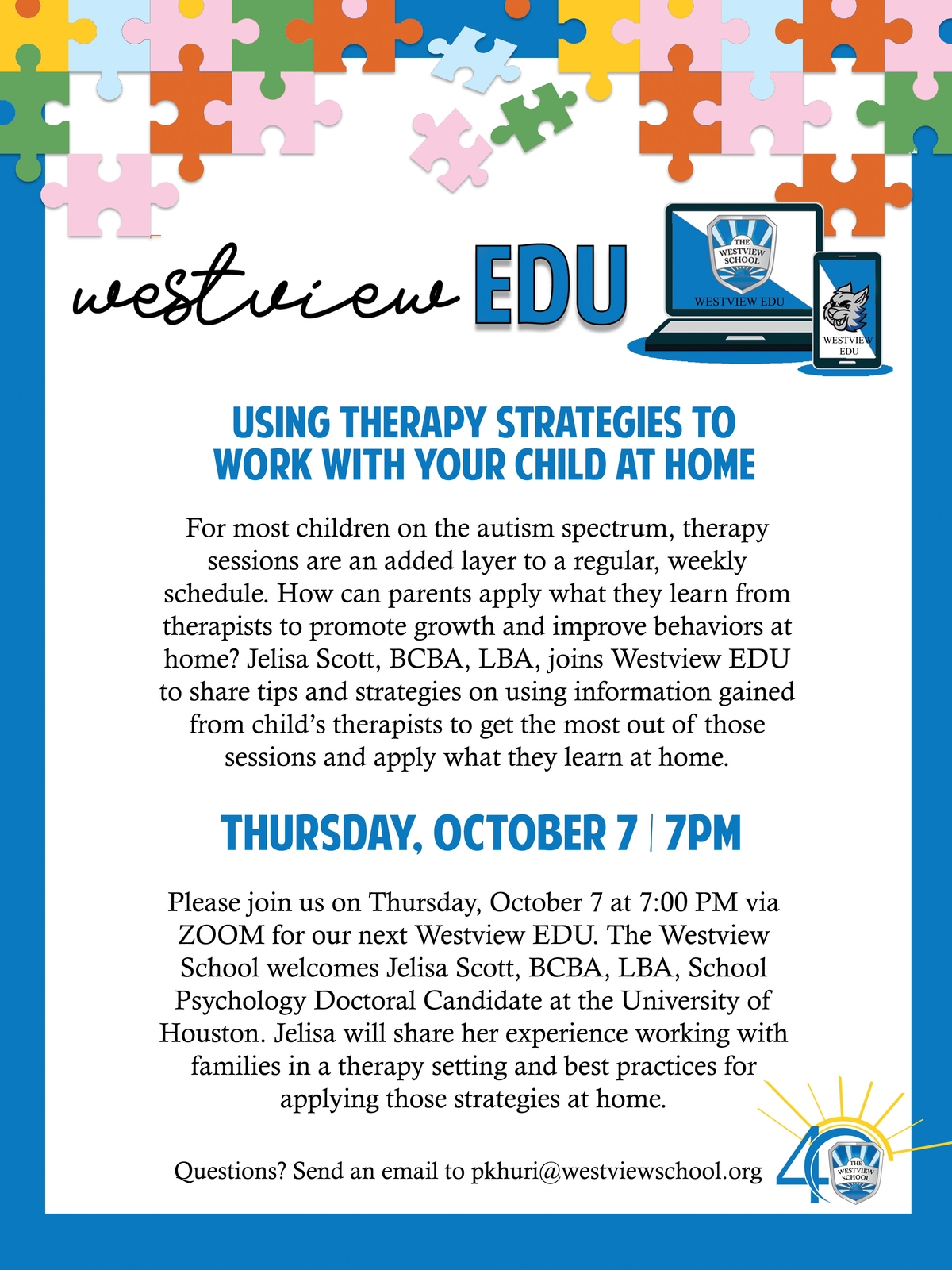 WestviewEDU: Using Therapy Strategies to Work with Your Child at Home